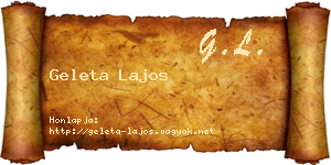 Geleta Lajos névjegykártya